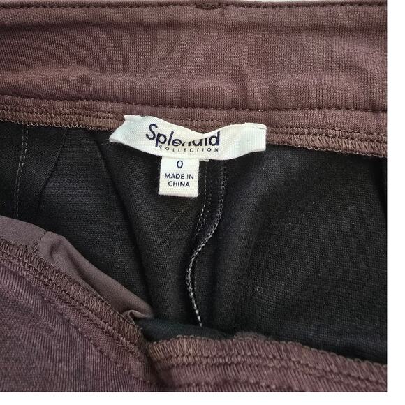 NWT Splendid Chocolate Brown Vegan Leather Wide Leg High Waist Pants Size 0 - Picture 5 of 7